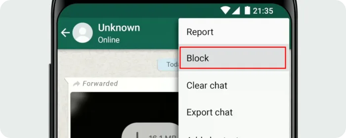 Memblokir Kontak Whatsapp