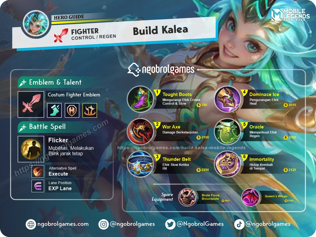 build kalea tersakit exp lan emobile legends - ngobrol games