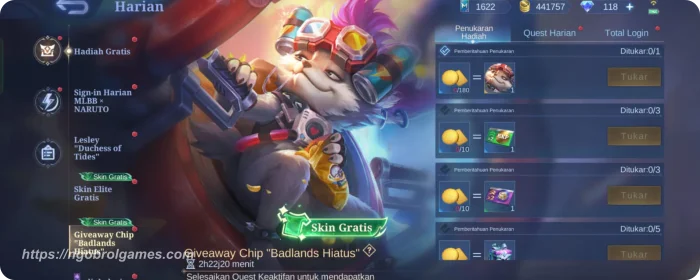 event mobile legends terbaru skin elite gratis - ngobrol games