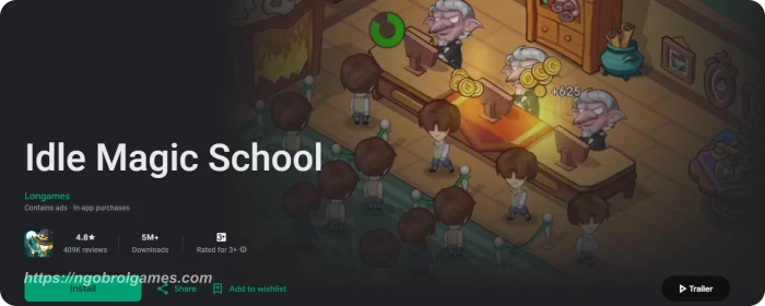 idle magic school - ngobrol games