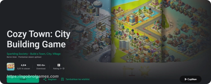 cozy town build & explore - ngobrol games