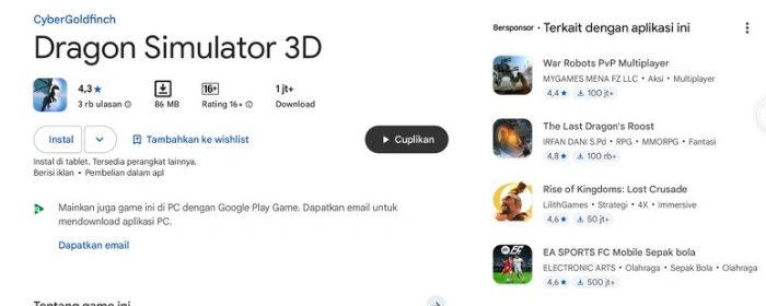 dragon simulator 3d - game naga android terbaru