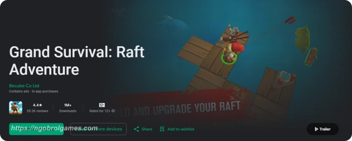 grand survival raft adventure - game survival di laut android