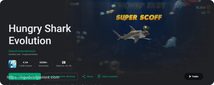 hungry shark evolution - game google tv