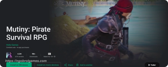 mutiny pirate survival rpg - game survival di laut android