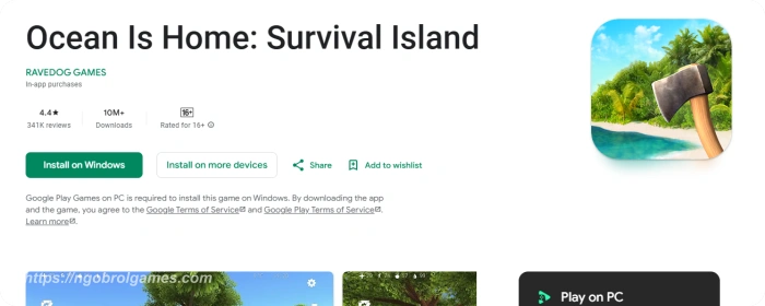 ocean is home survival island - game survival di laut android