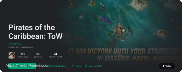 pirates of the caribbean tow - game bajak laut android