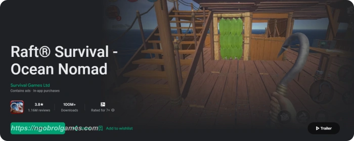 raft survival ocean nomad simulator - game survival di laut android offline